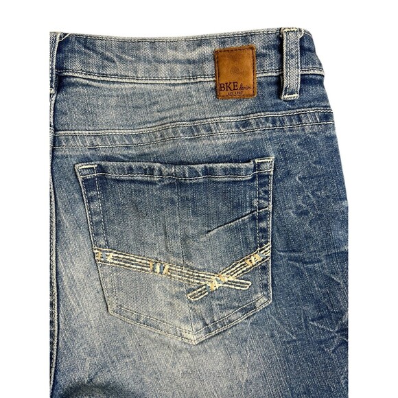 BKE Payton 5" Denim Jean Shorts  Women's Size 27  Distressed Repaired Stretch - Picture 5 of 9